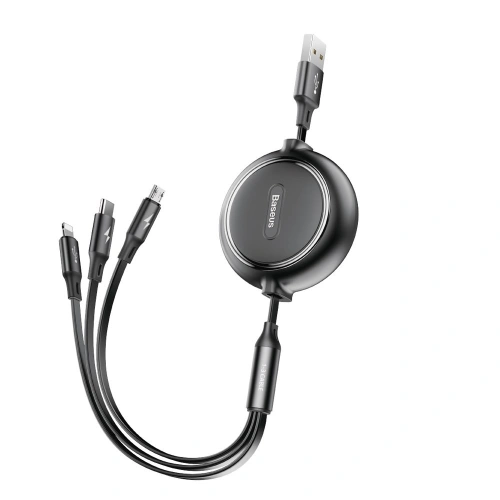 Kup Kibővíthető kábel Baseus Golden Loop 3w1 USB-A/microUSB - Lightning - USB-C 3.5A 35cm-120cm fekete - BSU4125 - {ean13} - Sklep Home Screen