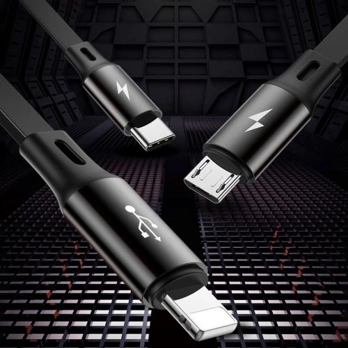Kup Kibővíthető kábel Baseus Golden Loop 3w1 USB-A/microUSB - Lightning - USB-C 3.5A 35cm-120cm fekete - BSU4125 - {ean13} - Sklep Home Screen