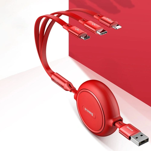 Kup Kibővíthető kábel Baseus Golden Loop 3w1 USB-A/microUSB - Lightning - USB-C 3.5A 35cm-120cm fekete - BSU4125 - {ean13} - Sklep Home Screen