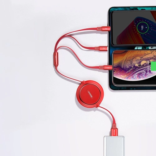 Kup Kibővíthető kábel Baseus Golden Loop 3w1 USB-A/microUSB - Lightning - USB-C 3.5A 35cm-120cm fekete - BSU4125 - {ean13} - Sklep Home Screen