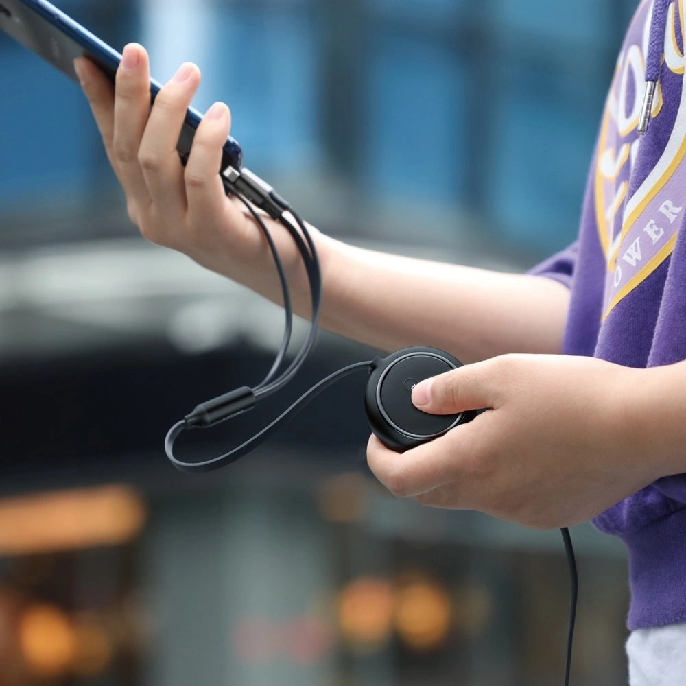 Rozwijany kabel Baseus Golden Loop 3w1 USB-A/microUSB - Lightning - USB-C 3.5A 35cm-120cm czarny