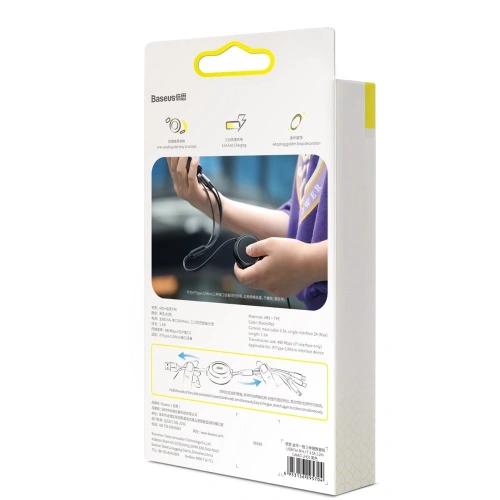 Kup Kibővíthető kábel Baseus Golden Loop 3w1 USB-A/microUSB - Lightning - USB-C 3.5A 35cm-120cm fekete - BSU4125 - {ean13} - Sklep Home Screen