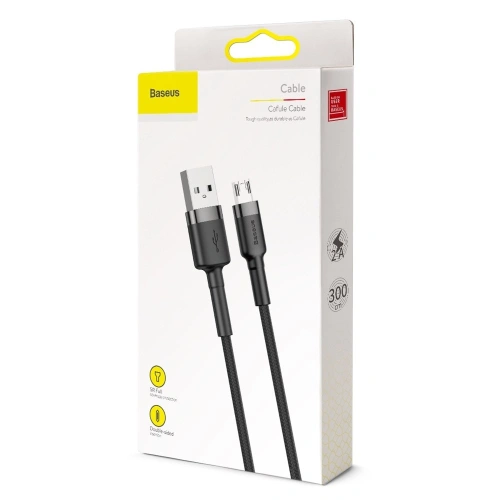 Kup Kabel Baseus Cafule USB-A/microUSB 2A 3M negru-gri - BSU4126 - {ean13} - Sklep Home Screen