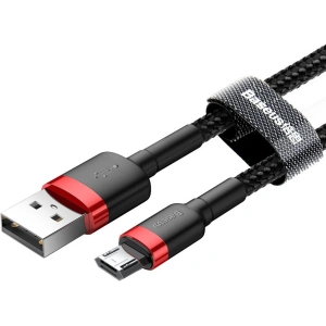 Cablu Baseus Cafule USB-A/microUSB 2A 3M negru-roșu