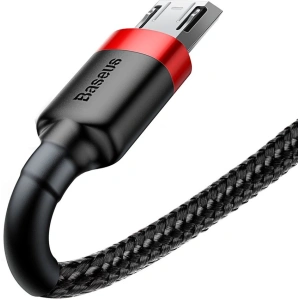 Cablu Baseus Cafule USB-A/microUSB 2A 3M negru-roșu
