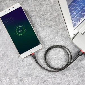 Cablu Baseus Cafule USB-A/microUSB 2A 3M negru-roșu