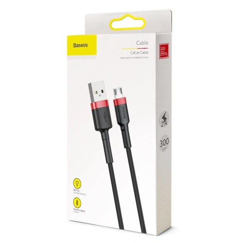Kup Cablu Baseus Cafule USB-A/microUSB 2A 3M negru-roșu - BSU4127 - {ean13} - Sklep Home Screen