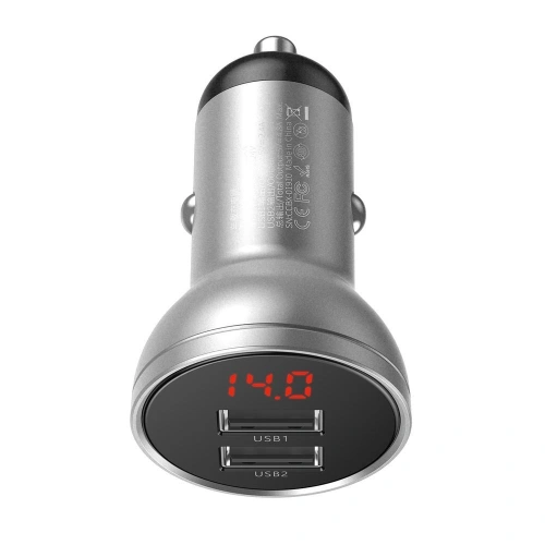 Kup Baseus Autoladegerät 2x USB 4.8A 24W LCD silber - BSU4128 - {ean13} - Sklep Home Screen