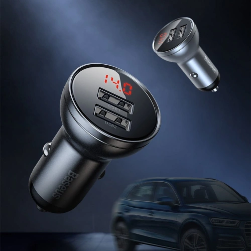 Kup Nabíječka do auta Baseus 2x USB 4,8A 24W LCD stříbrná - BSU4128 - {ean13} - Sklep Home Screen