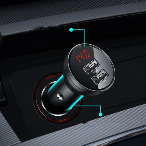 Kup Baseus Autoladegerät 2x USB 4.8A 24W LCD silber - BSU4128 - {ean13} - Sklep Home Screen