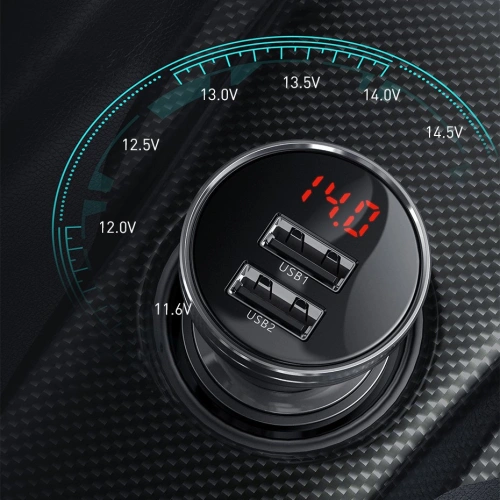 Kup Nabíječka do auta Baseus 2x USB 4,8A 24W LCD stříbrná - BSU4128 - {ean13} - Sklep Home Screen