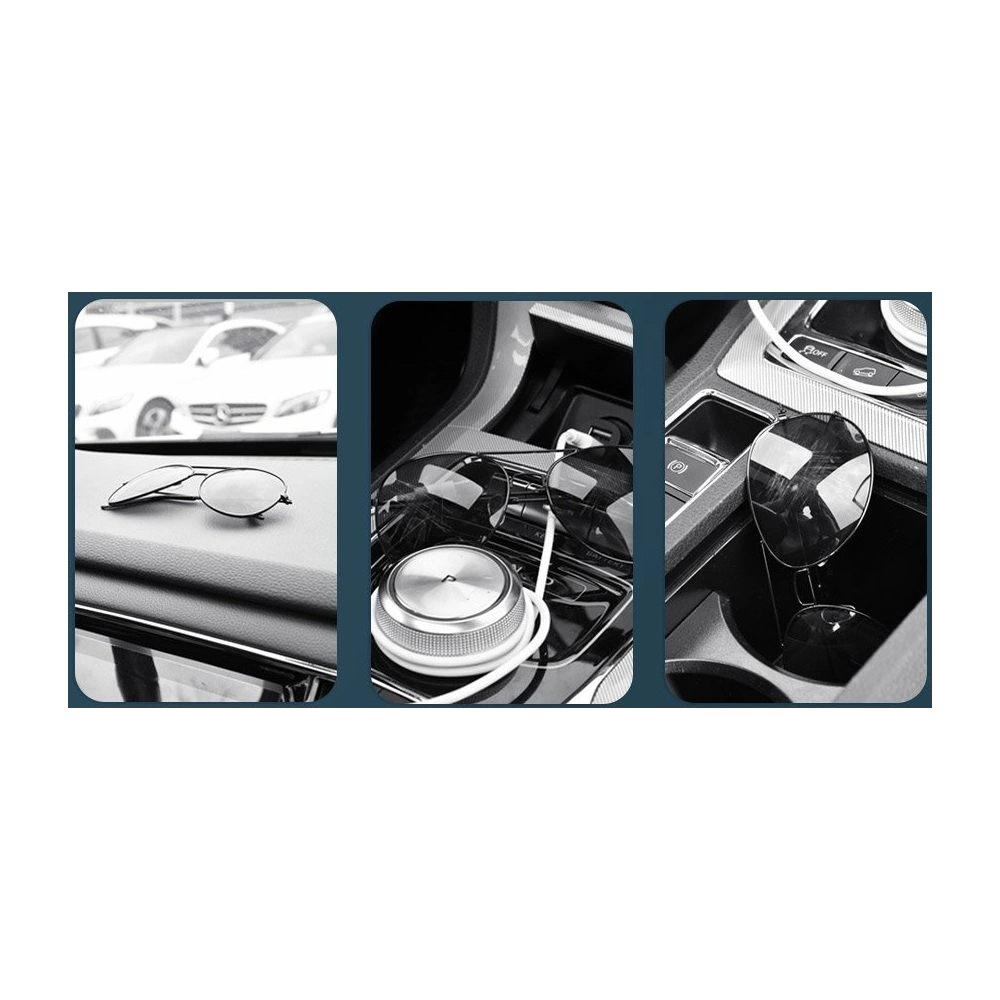 Uchwyt samochodowy klips na okulary Baseus srebrny