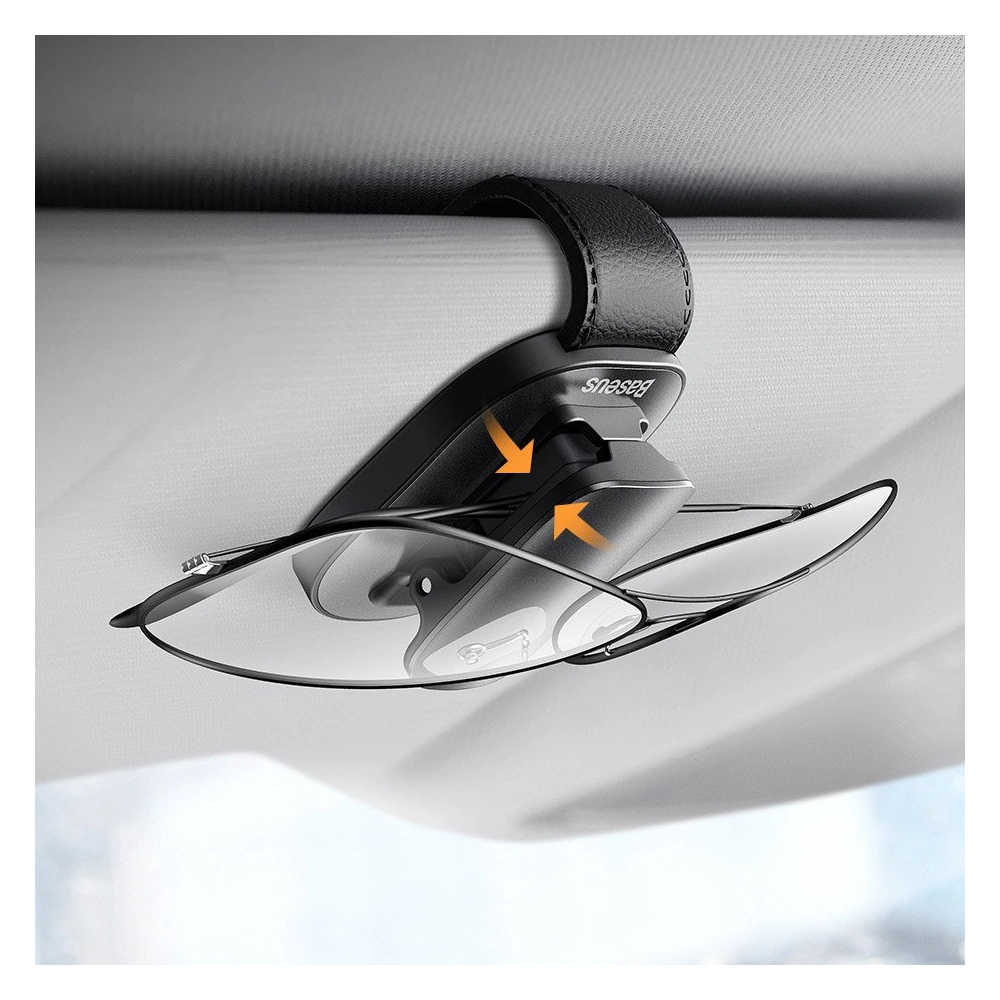 Uchwyt samochodowy klips na okulary Baseus srebrny