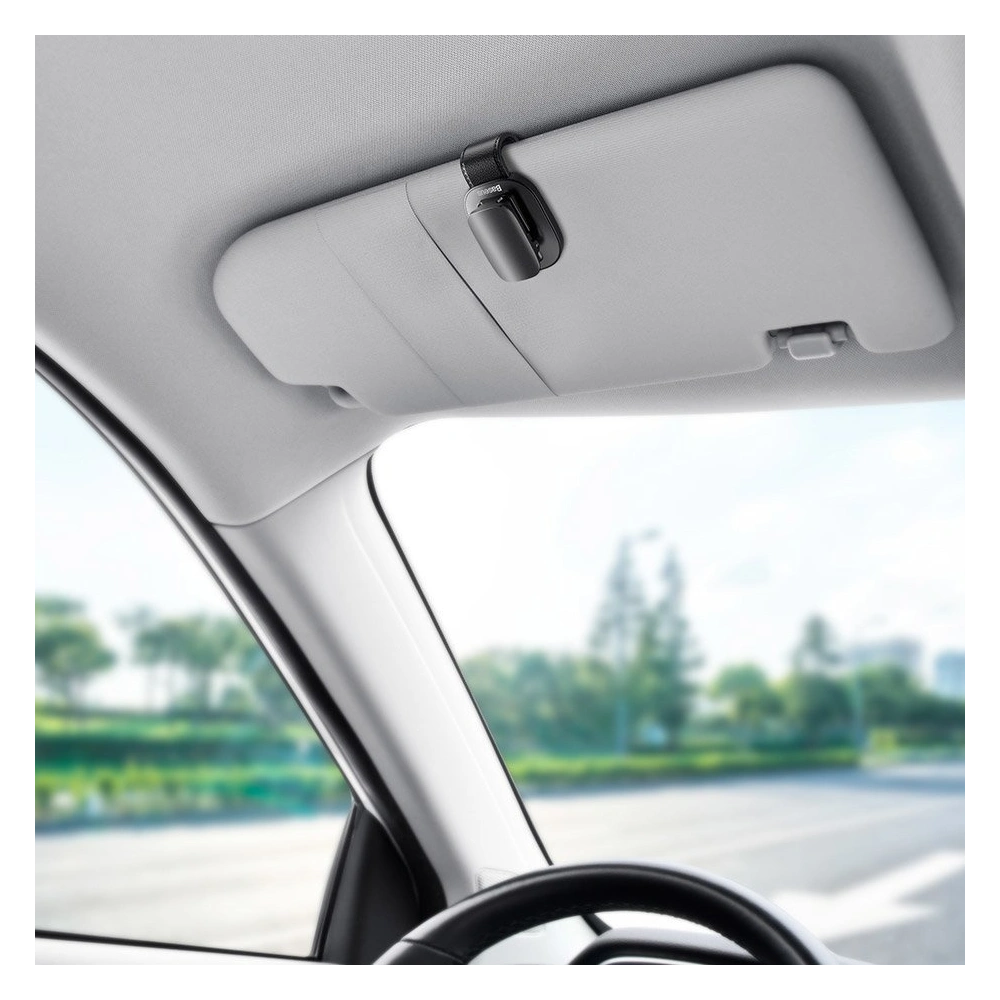 Uchwyt samochodowy klips na okulary Baseus srebrny