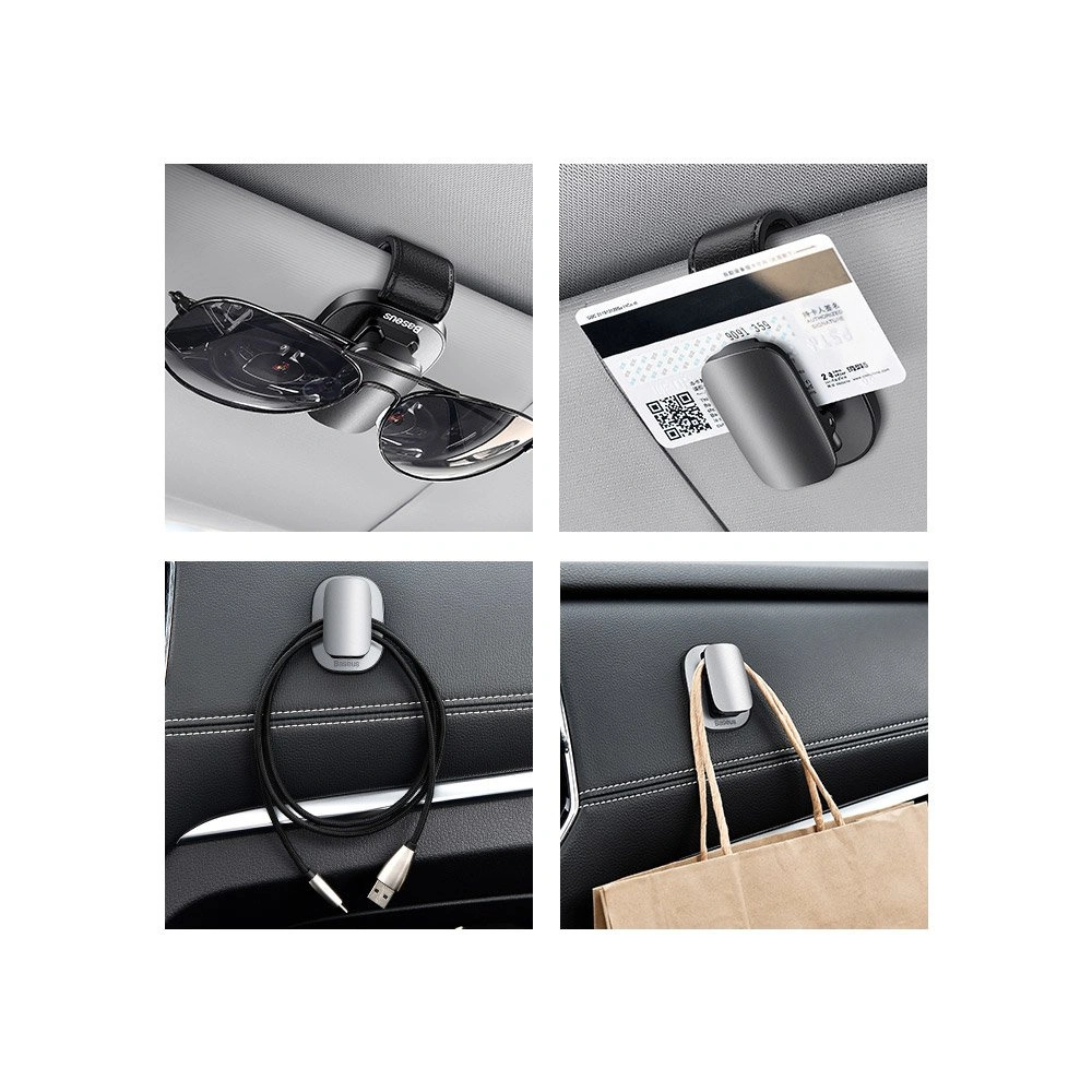 Uchwyt samochodowy klips na okulary Baseus srebrny