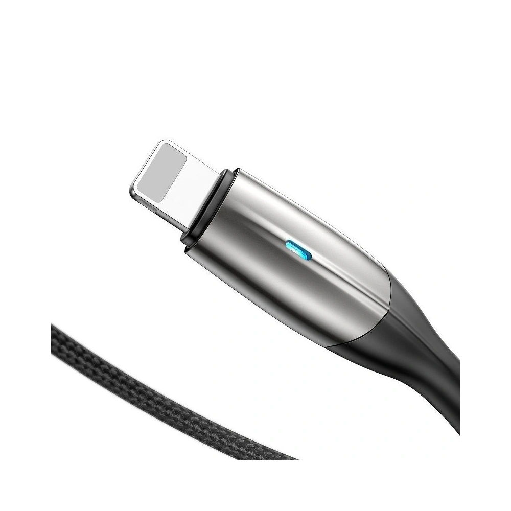 Kabel Baseus Horizontal USB-A/Lightning z diodą LED 1m 2.4A (czarny)