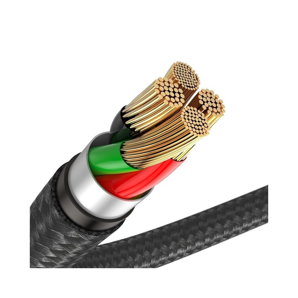 Kabel Baseus Horizontal USB-A/Lightning z diodą LED 1m 2.4A (czarny)