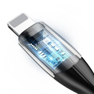 Kabel Baseus Horizontal USB-A/Lightning z diodą LED 1m 2.4A (czarny)