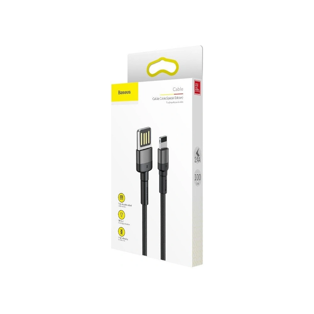 Kabel Baseus Cafule USB-A/Lightning 2,4A 1m (szaro-czarny)