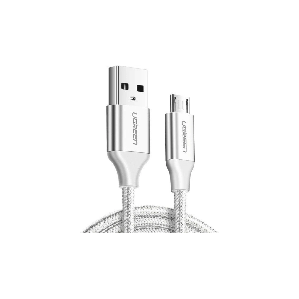 Kabel UGREEN USB-A/microUSB QC 3.0 2.4A 2m (biały)