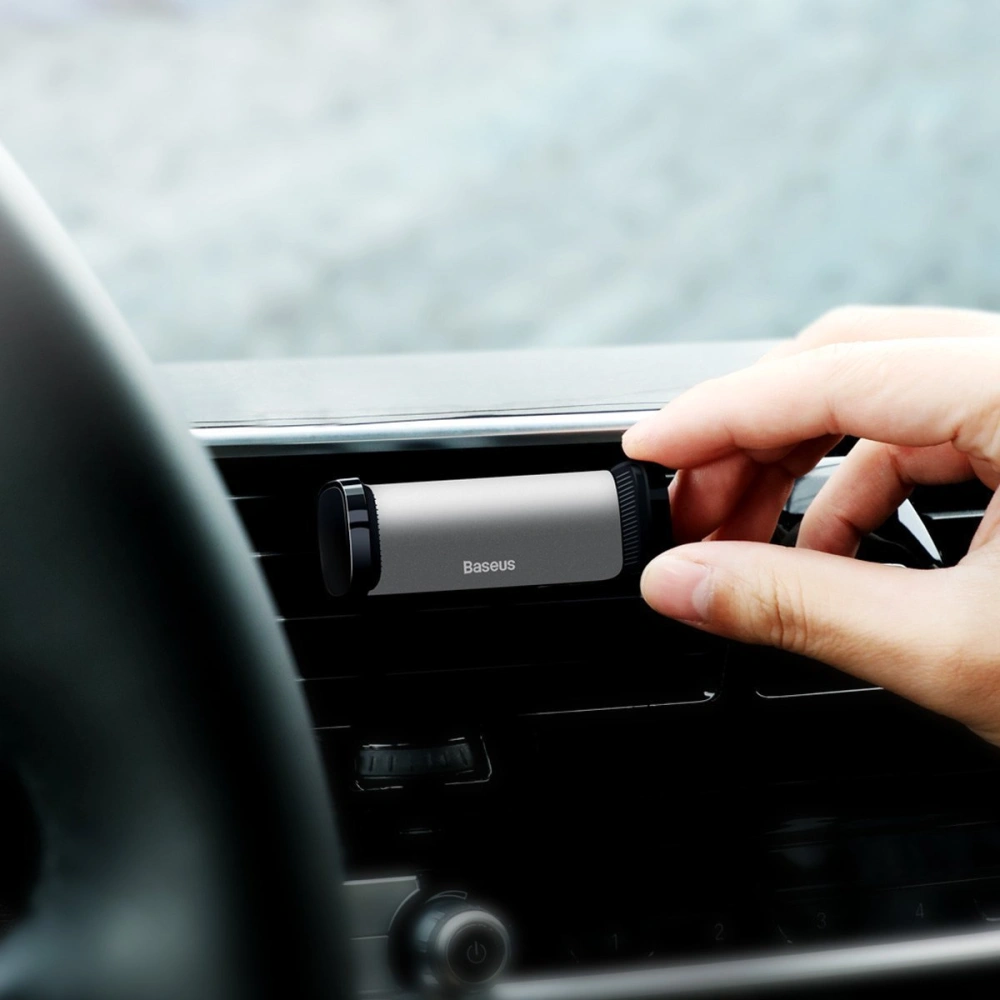 Uchwyt samochodowy Baseus Steel Cannon zaciskowy do kratki (srebrny)