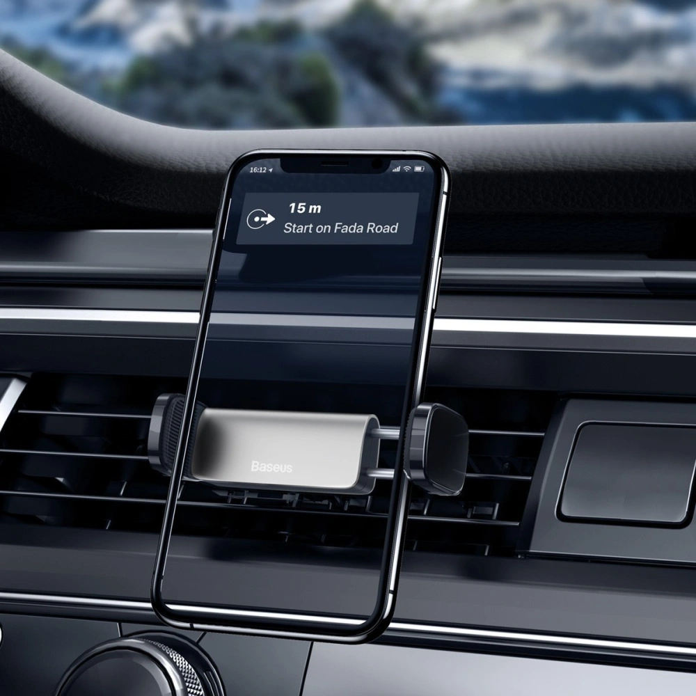 Uchwyt samochodowy Baseus Steel Cannon zaciskowy do kratki (srebrny)