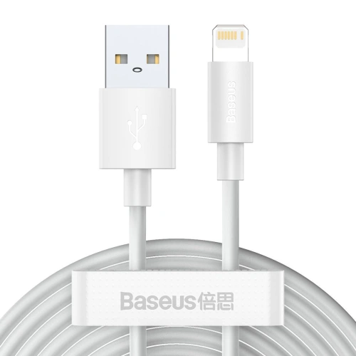 Kup Kabel Baseus Simple Wisdom USB-A/Lightning 2.4A, 1.5m (bílý) [2 PACK] - BSU4140 - {ean13} - Sklep Home Screen