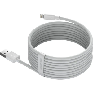 Baseus Simple Wisdom USB-A/Lightning Cable 2.4A, 1.5m (white) [2 PACK]
