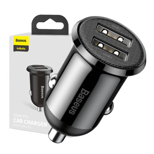 Kup Baseus Autoladegerät Grain Pro 2x USB-A 4.8A (schwarz) - BSU4144 - {ean13} - Sklep Home Screen