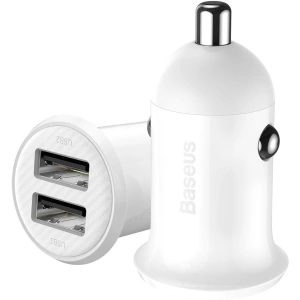 Buy Baseus Grain Pro 2x USB-A Car Charger 4.8A (white) - BSU4145 - {ean13} - Home Screen Store Europe
