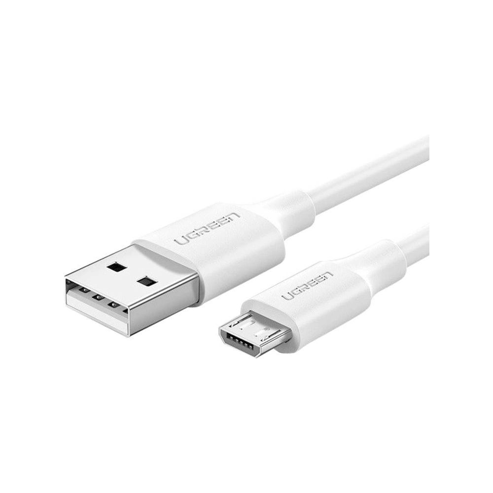 Kabel UGREEN USB-A/microUSB QC 3.0 2.4A 25cm (biały)