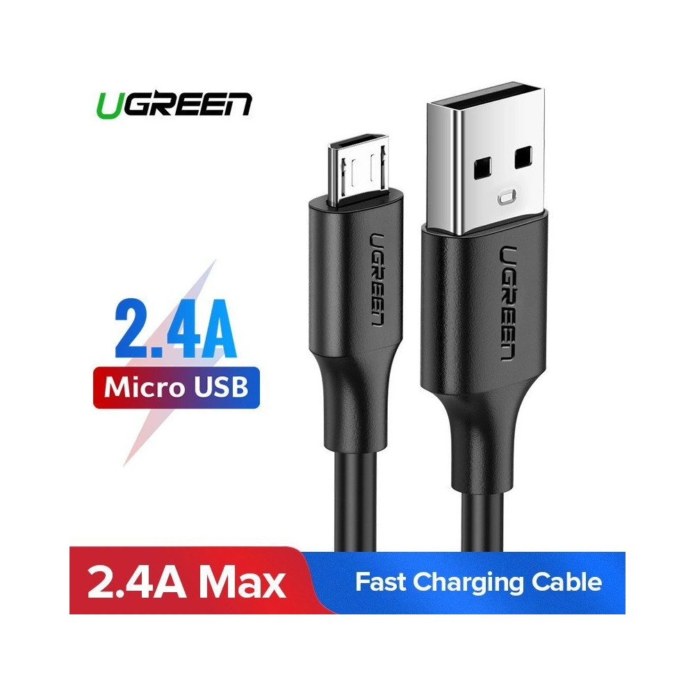 Kabel UGREEN USB-A/microUSB QC 3.0 2.4A 50cm (biały)