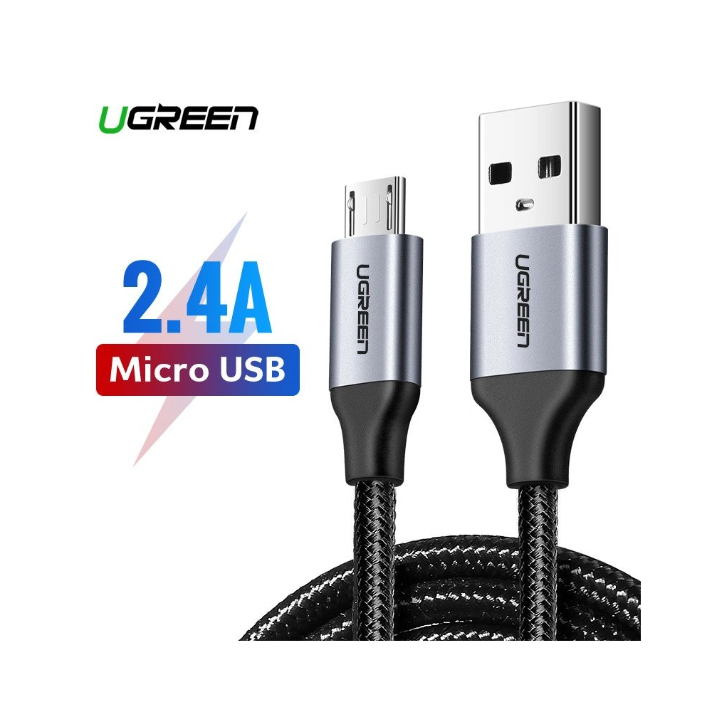 Kabel UGREEN USB-A/microUSB QC 3.0 2.4A 1.5m (czarny)