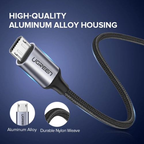 Kup 1.5m UGREEN USB-A/microUSB QC 3.0 2.4A Kabel (schwarz) - UGR1600 - {ean13} - Sklep Home Screen