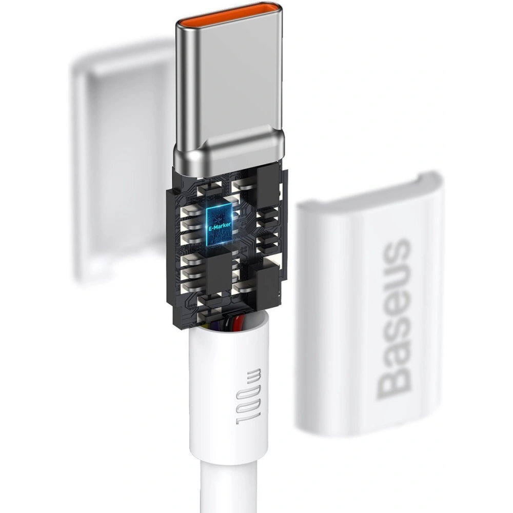 Kabel Baseus Superior Series USB-C/USB-C 100W, 1m (biały)