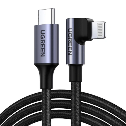 Kup Úhlový kabel UGREEN US305 Lightning/USB-C PD 3A 1m (černý) - UGR1603 - {ean13} - Sklep Home Screen
