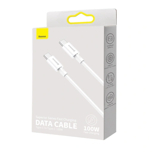 Kup Cablu Baseus Superior Series USB-C/USB-C 100W, 1m (alb) - BSU4148 - {ean13} - Sklep Home Screen