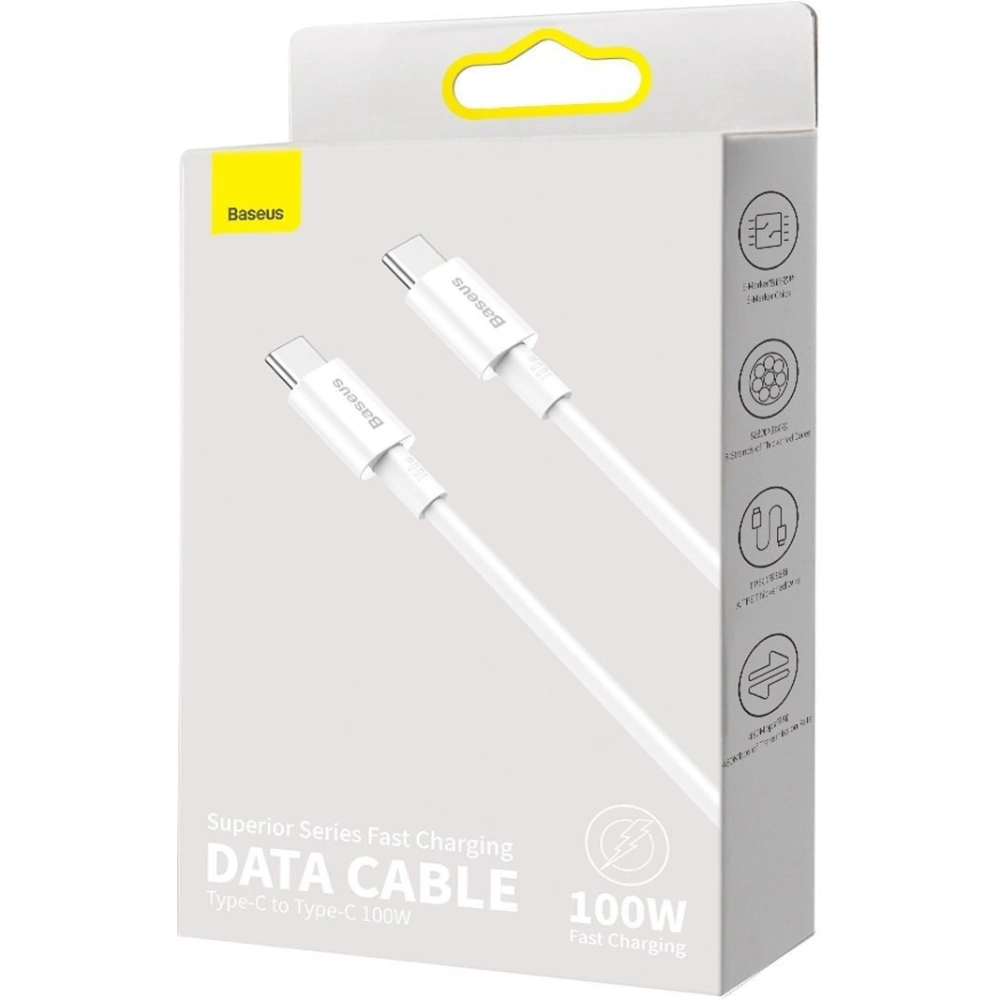 Kabel Baseus Superior Series USB-C/USB-C 100W, 1m (biały)