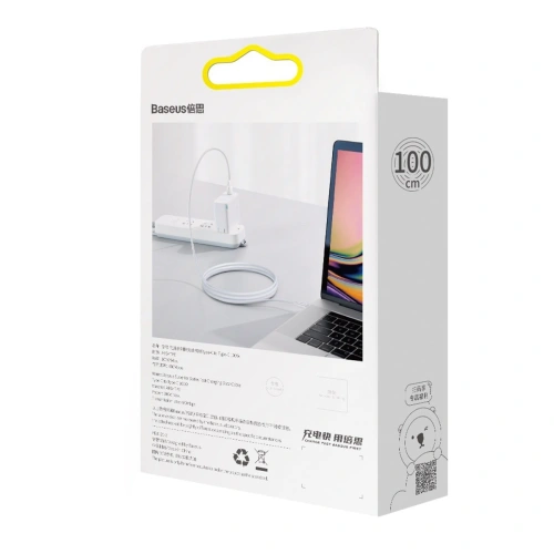 Kup Cablu Baseus Superior Series USB-C/USB-C 100W, 1m (alb) - BSU4148 - {ean13} - Sklep Home Screen