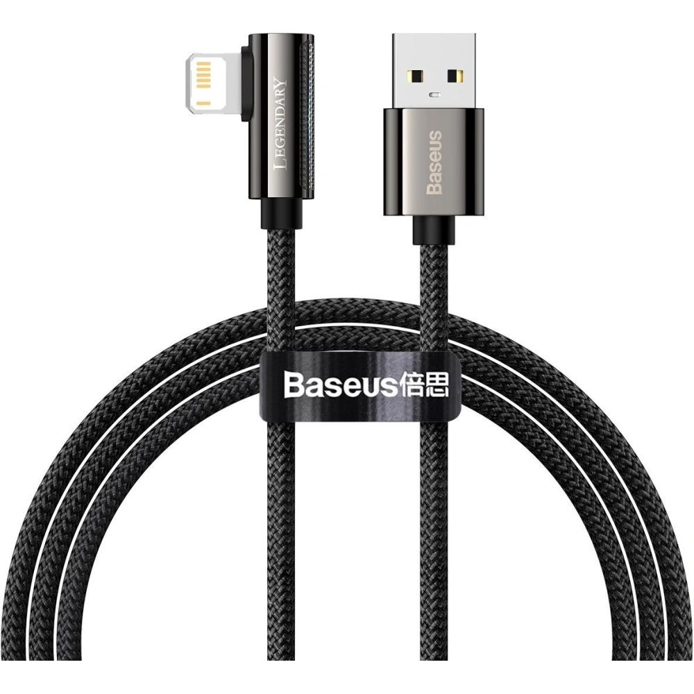 Kabel kątowy Baseus Legend Series USB-A/Lightning 2.4A, 1m (czarny)