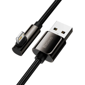 Kabel kątový Baseus Legend Series USB-A/Lightning 2.4A, 1m (černý)