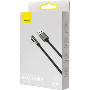 Kabel kątový Baseus Legend Series USB-A/Lightning 2.4A, 1m (černý)