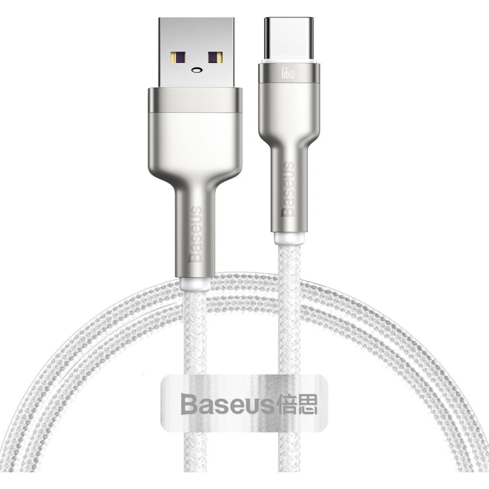 Kabel Baseus Cafule USB-A/USB-C 66W, 1m (biały)