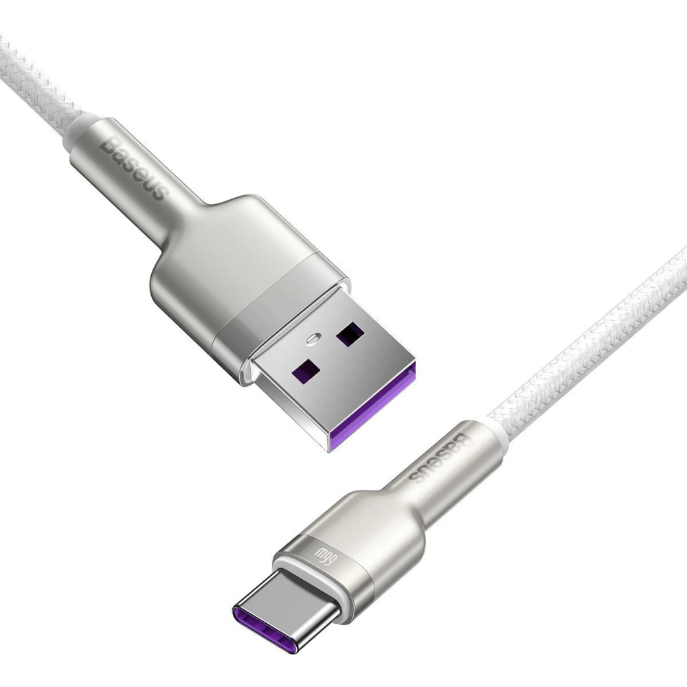 Kabel Baseus Cafule USB-A/USB-C 66W, 1m (biały)