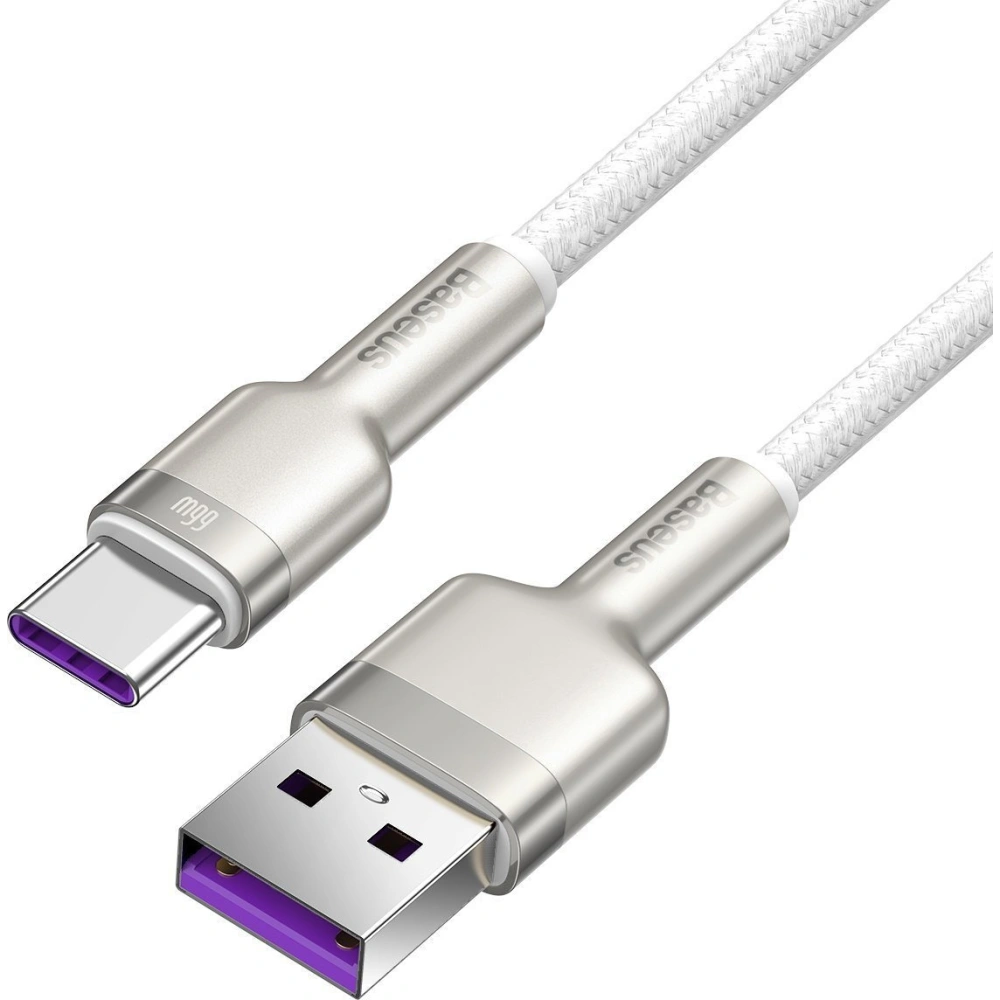 Kabel Baseus Cafule USB-A/USB-C 66W, 1m (biały)