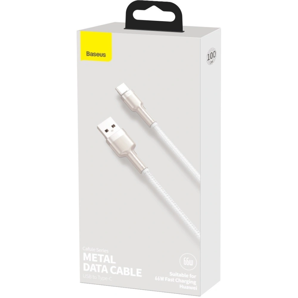 Kabel Baseus Cafule USB-A/USB-C 66W, 1m (biały)