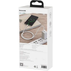 Kabel Baseus Cafule USB-A/USB-C 66W, 1m (biały)