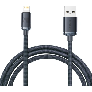 Kabel Baseus Crystal Shine USB-A/Lightning 2.4A, 2m (czarny)