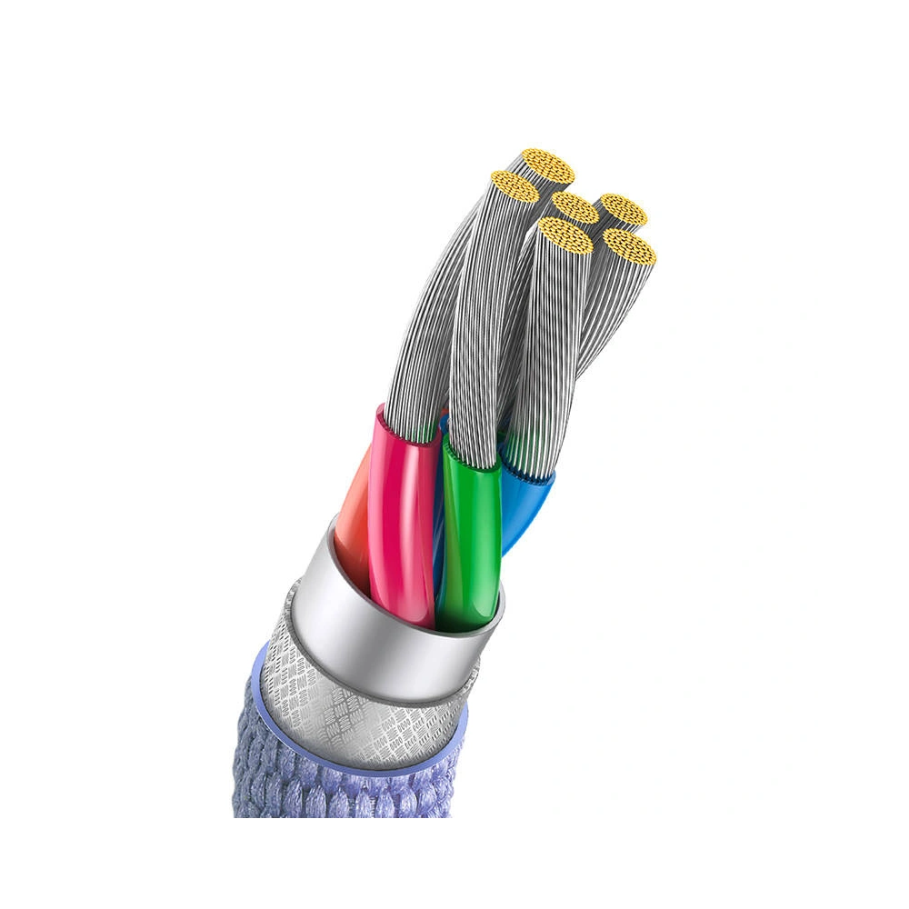 Kabel Baseus Crystal Shine USB-A/USB-C 5A, 1.2m (fioletowy)