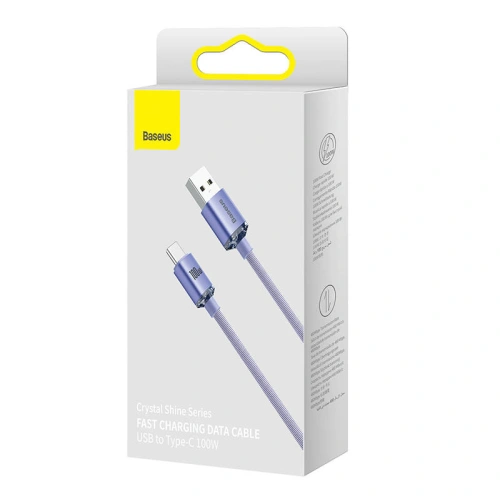 Kup Kabel Baseus Crystal Shine USB-A/USB-C 5A, 1.2m (fioletowy) - BSU4157 - {ean13} - Sklep Home Screen